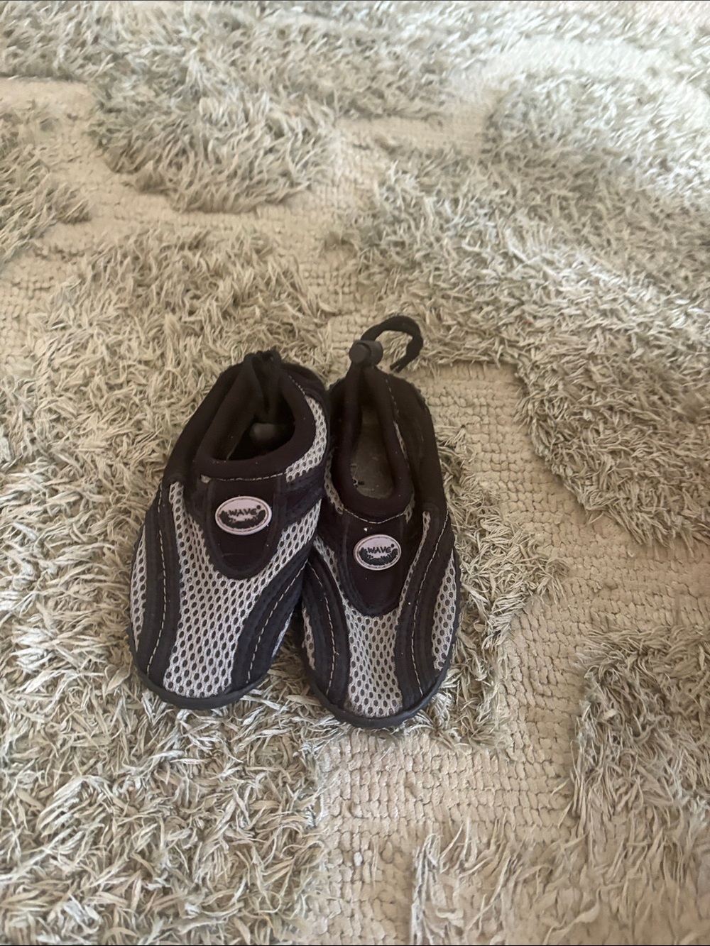 Kids Water Shoes - Black and Gray Slip-On Swim Shoes